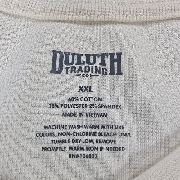 Duluth Longtail T Winter Waffle Henley Shirt Womens 2XL Cream Thermal 94724 - Picture 5 of 6